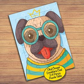 2147694024 Gözlüklü Şımarık Köpek Çocuklara Özel Puzzle Yapboz Tablo