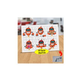 21477 Yapay Zeka Turuncu Robotlar 99 Parça Puzzle Yapboz Tablo