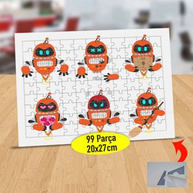 21477 Yapay Zeka Turuncu Robotlar 99 Parça Puzzle Yapboz Tablo