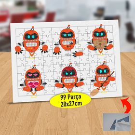 21477 Yapay Zeka Turuncu Robotlar 99 Parça Puzzle Yapboz Tablo