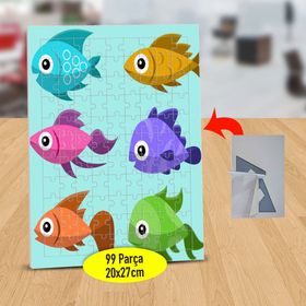 2147812939 Renkli Sevimli Balıklar 99 Parça Puzzle Yapboz Tablo