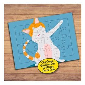 2147845081 Dabbing Dansçı Kedi Çocuklara Özel Puzzle Yapboz Tablo