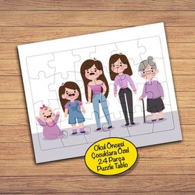 2147867253 Kadının Gelişimi 24 Parça Çocuklara Özel Yapboz Tablo