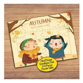 2147877061 Sonbahar İki Arkadaş Çocuklara Özel Puzzle Yapboz Tablo