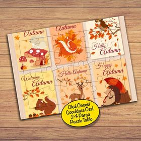 2147887179 Güzel Sonbahar Mevsimi Çocuklara Özel Puzzle Yapboz Tablo