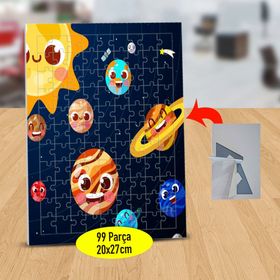 2147903177 Neşeli Surat Gezegenler 99 Parça Puzzle Yapboz Tablo