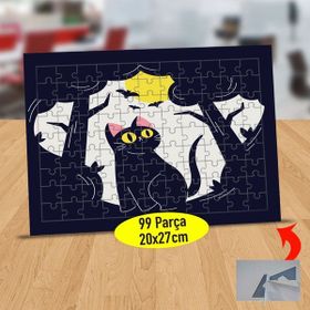 2147903822 Yarasalı Gökyüzünde Kedi 99 Parça Puzzle Yapboz Tablo