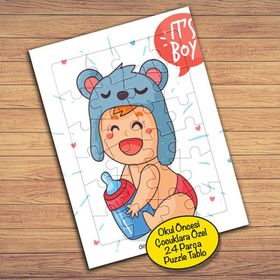 2147942717 Mutlu Gülen Bebek Çocuklara Özel Puzzle Yapboz Tablo