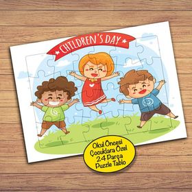 2147970429 Mutlu Çocuklar Günü 24 Parça Çocuklara Özel Yapboz Tablo