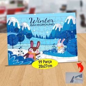 2147991933 Karlı Ormanda Tavşanlar 99 Parça Puzzle Yapboz Tablo