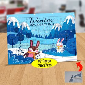 2147991933 Karlı Ormanda Tavşanlar 99 Parça Puzzle Yapboz Tablo