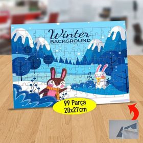 2147991933 Karlı Ormanda Tavşanlar 99 Parça Puzzle Yapboz Tablo
