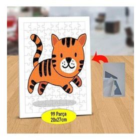 2147995340 Tatlı Kedi İllüstrasyonu 99 Parça Puzzle Yapboz Tablo