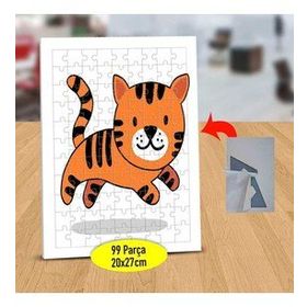 2147995340 Tatlı Kedi İllüstrasyonu 99 Parça Puzzle Yapboz Tablo