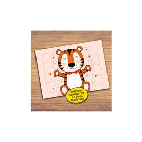 2148013795 Sevgi Dolu Minik Kaplan Çocuklara Özel Puzzle Yapboz Tablo