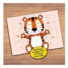 2148013795 Sevgi Dolu Minik Kaplan Çocuklara Özel Puzzle Yapboz Tablo