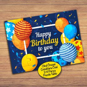 2148038006 Happy Birthay To You Çocuklara Özel Puzzle Yapboz Tablo