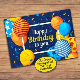 2148038006 Happy Birthay To You Çocuklara Özel Puzzle Yapboz Tablo