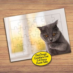 2148045713 Scottish Fold Kedi Çocuklara Özel Puzzle Yapboz Tablo