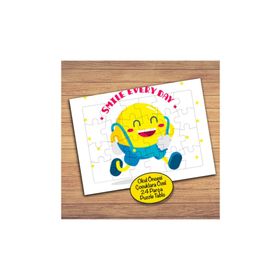 2148052672 Gülümseyen Mutlu Koşan Emoji 24 Parça Çocuklara Özel Yapboz Tablo
