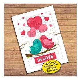 2148059710 Mavi Ve Pembe Kuş Çocuklara Özel Puzzle Yapboz Tablo