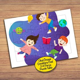 2148090431 Uçan Gezen ve Kitap Çocuklara Özel Puzzle Yapboz Tablo