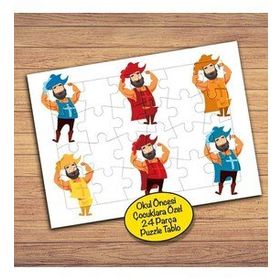 214PZ Renkli Kıyafetli Prens Çocuklara Özel Puzzle Yapboz Tablo