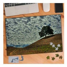 216 Bulutlu Gökyüzü Ve Yanlız Ağaç 240 Parça Puzzle Yapboz Tablo