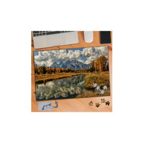 218 Sararmış Ağaç Ve Göl Manzarası 240 Parça Puzzle Yapboz Tablo