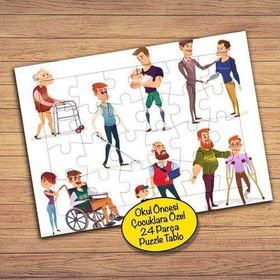 219 Engelliler Günü 24 Parça Çocuklara Özel Yapboz Tablo