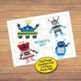 21970 Robot Koleksiyonları 24 Parça Çocuklara Özel Yapboz Tablo