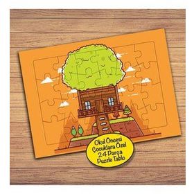 219PZ Tahta Şirin Ev Çocuklara Özel Puzzle Yapboz Tablo