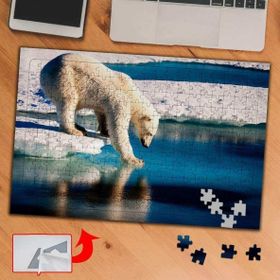 220 Kutup Ayısı Buzul Kutup Hayvan 240 Parça Puzzle Yapboz Tablo