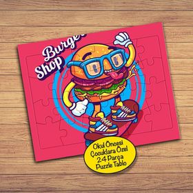 22147613459 Kaykaylı Burger 24 Parça Çocuklara Özel Yapboz Tablo