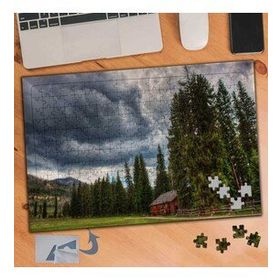 223 Çam Ağaçları Ve Küçük Kulübe 240 Parça Puzzle Yapboz Tablo