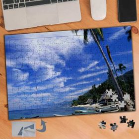 225 Deniz Kenarı Sahil Manzarası 240 Parça Puzzle Yapboz Tablo