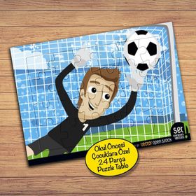 225 Futbol Maçında Kaleci 24 Parça Çocuklara Özel Yapboz Tablo