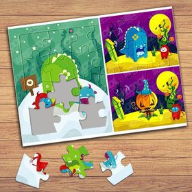 22674 Sevimli Uzaylı Yaratıklar Çocuklara Özel Puzzle Yapboz Tablo