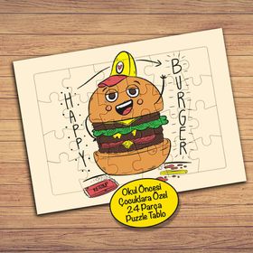 227PZ Mutlu Burger Çocuklara Özel Puzzle Yapboz Tablo