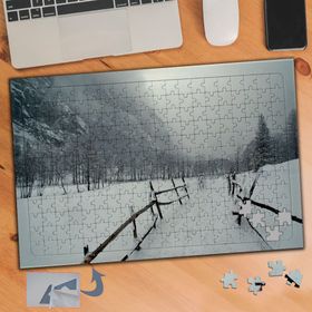 229 Karlı Yürüyüş Yolu Manzarası 240 Parça Puzzle Yapboz Tablo