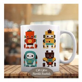 23-2147725183 Rengarenk Robotlar Kupa Bardak