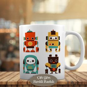 23-2147725183 Rengarenk Robotlar Kupa Bardak