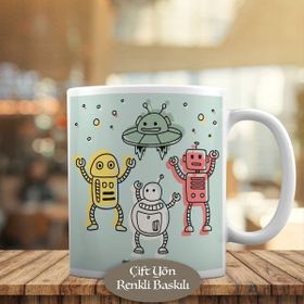 23-2147728333 Çizimsel Renkli Robotlar Kupa Bardak