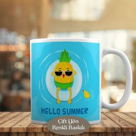 23-2147802771 Yaza Merhaba Yüzen Ananas Kupa Bardak