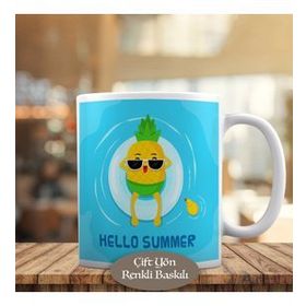 23-2147802771 Yaza Merhaba Yüzen Ananas Kupa Bardak
