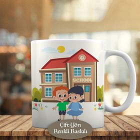 23-2147869098 Okula Dönen Çocuklar Kupa Bardak