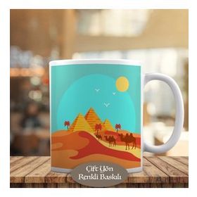23-2147875153 Çölde Piramitler ve Develer Kupa Bardak