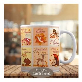 23-2147887179 Sonbahar Ayında Hayvanlar Kupa Bardak