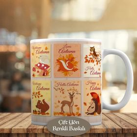 23-2147887179 Sonbahar Ayında Hayvanlar Kupa Bardak