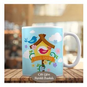 23-2148072465-1 Kuş Yuvası, Renkli Kuşlar Kupa Bardak